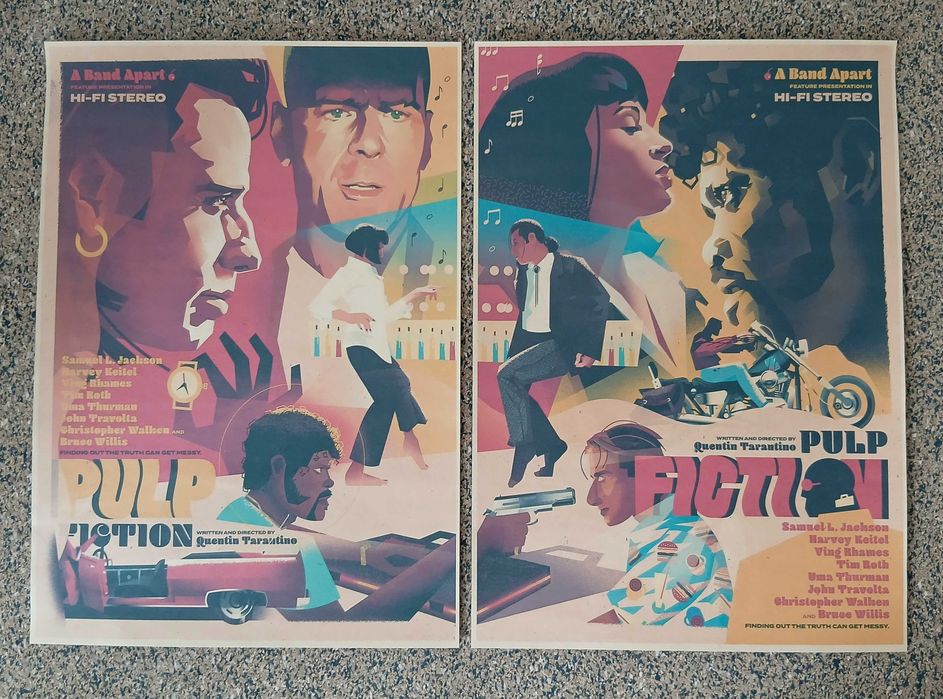 Lote de 8 Posters - PULP FICTION (papel kraft, formato A3)
