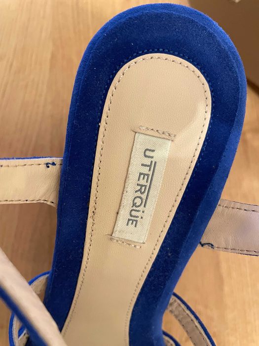 Sandálias Uterque Azuis em Camurça