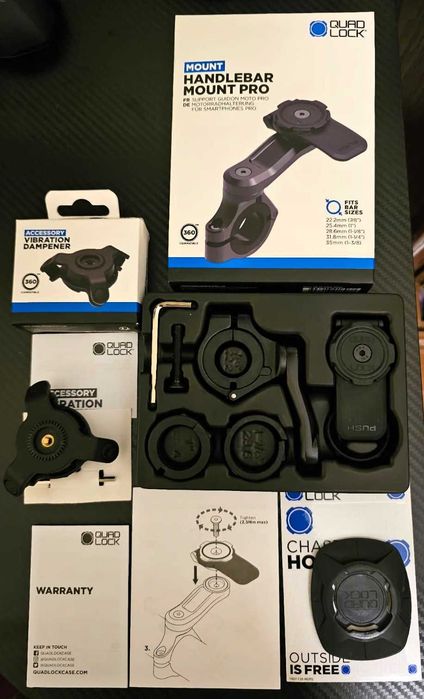 KIT QUADLOCK Mount pro+Vibration Damper+ autocolante - novo