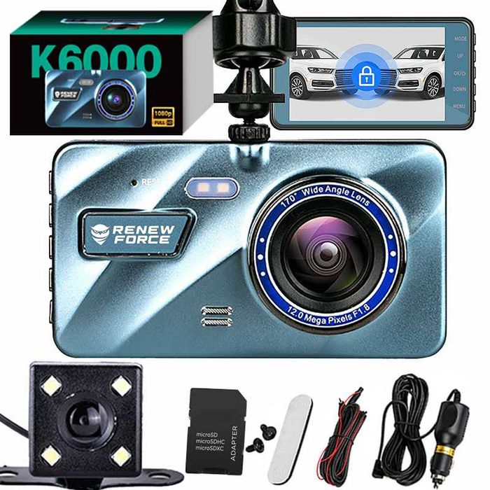 Kamera samochodowa, rejestrator jazdy  funkcją cofania Full HD