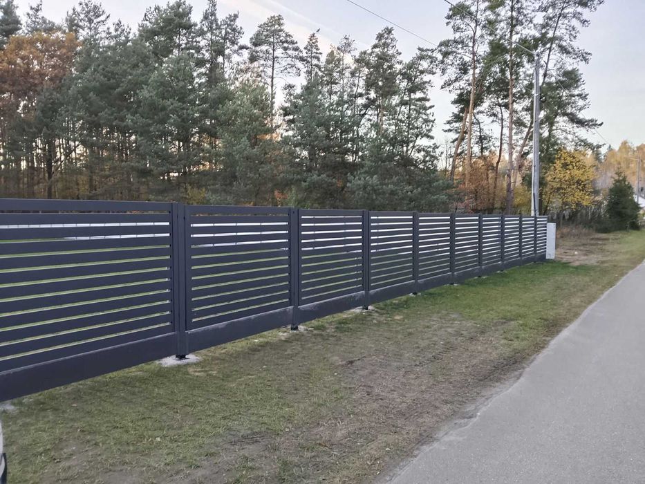 Ogrodzenie nowoczesne palisada , bramy przesuwne , dwuskrzydłowe , montaż , przęsła
