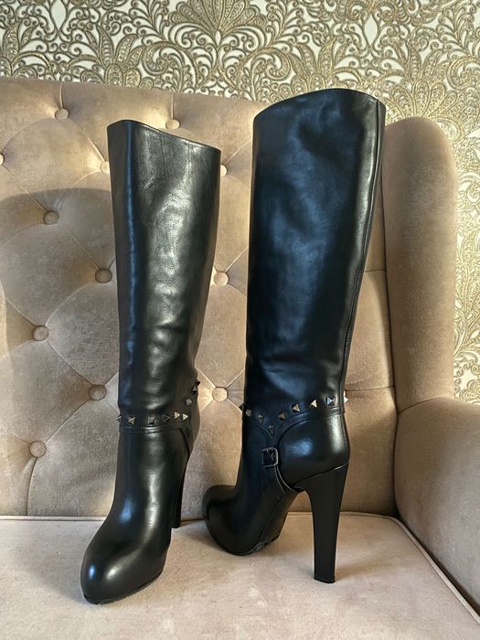 Сапоги кожаные женские, новые , весна - осень, Италия, 39 размер
