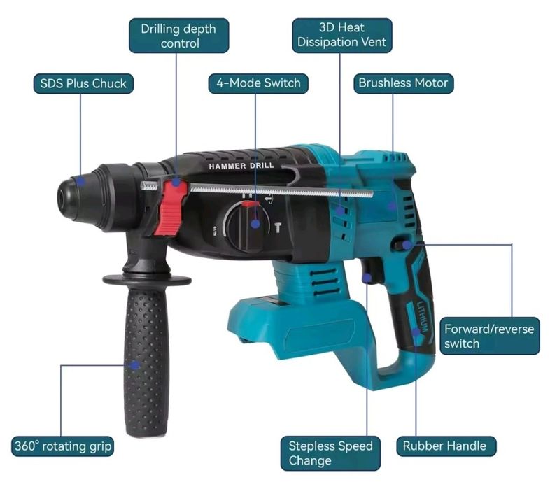 Martelo de Impacto c/ 2 Bateria 4Ah