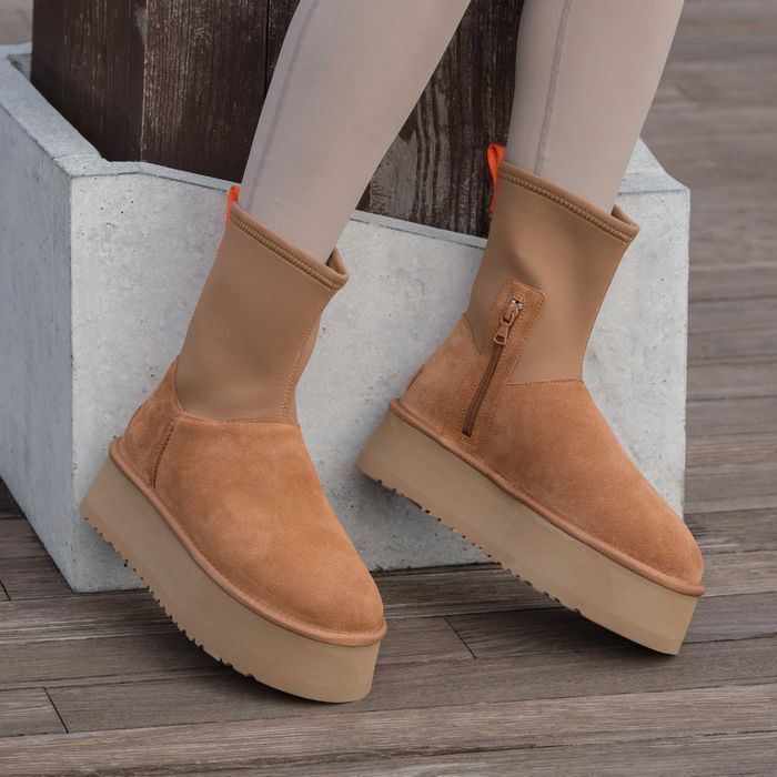 Уггі UGG Dipper Boot High Chestnut (luxe) АКЦІЙНА ЦІНА | Угги натуральные жіночі