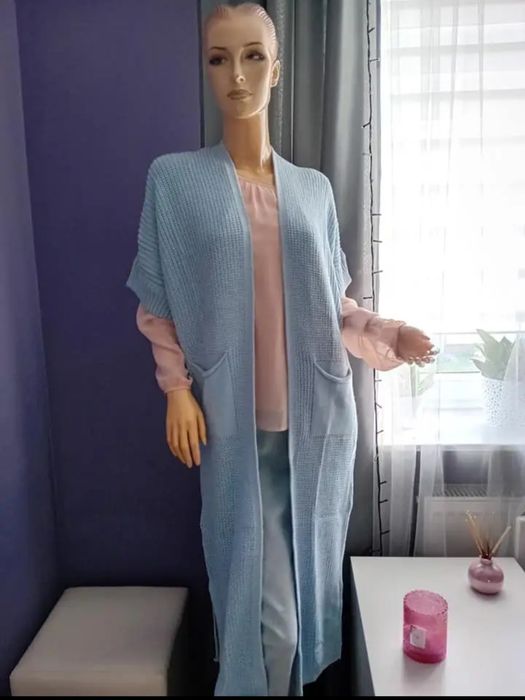 Błękitny sweterek/kardigan-Mona Maxi XXXL