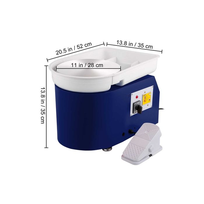 Roda de oleiro / olaria / pedal e componente destacável para lavagem
