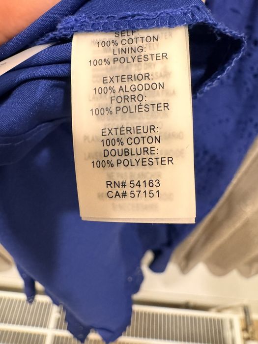 Сукня GUESS нарядна мереживна бавовняна асиметрична синя, розмір L-XL