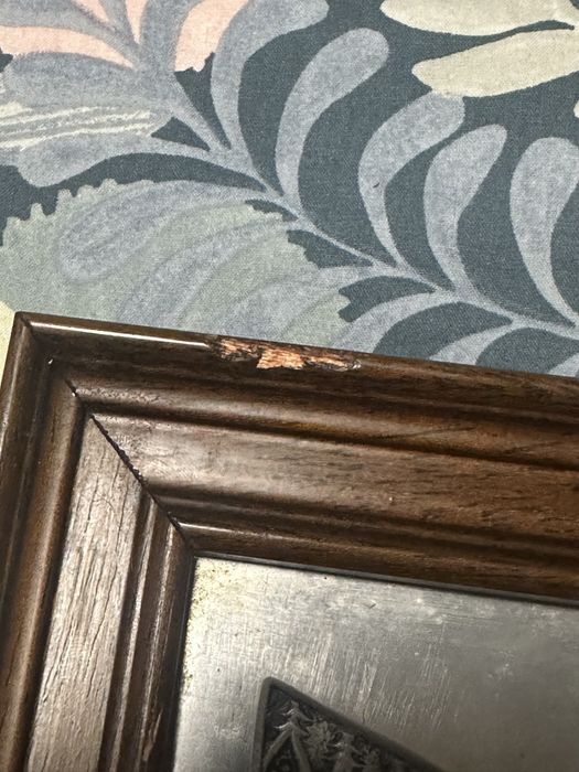 Quadro da Última Ceia em Estanho com Moldura de Madeira