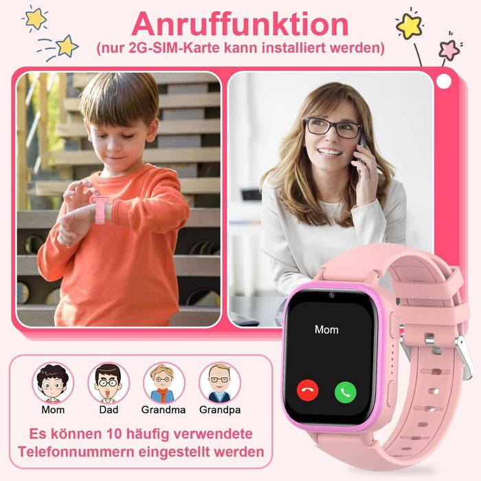 OKYUK smartwatch dla dzieci telefon aparat gry budzik audiobooki SIM