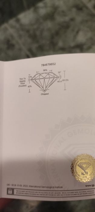 Diamante natural de 0.54 ct