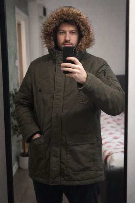 Kurtka parka z kampurem męska
