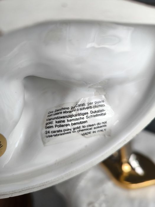 Flamingi ,porcelana,złoto.Italy.