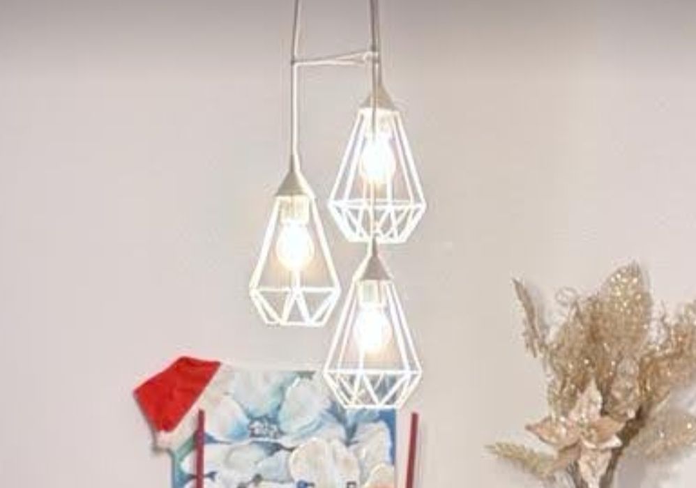 Lustre E27, luz pendente vintage, lâmpada de teto em formato de gaiola