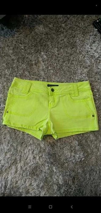 Spodenki limonkowe letnie szorty shorty wakacyjne letnie modne