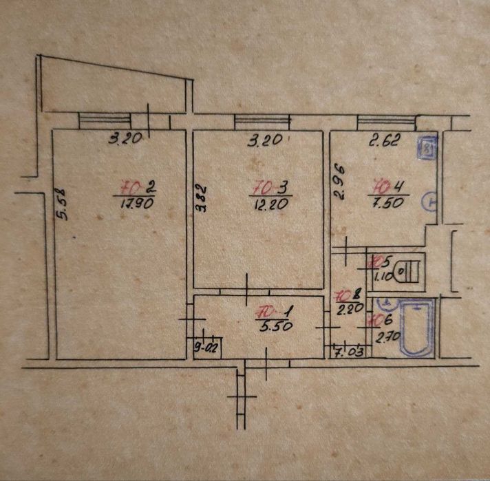 Продається 2-кімнатна квартира (50,32 м²)