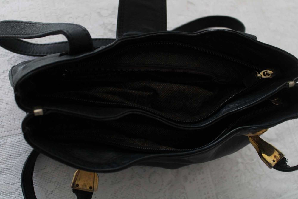 Mala em pele genuína, vintage, clássica de grande qualidade