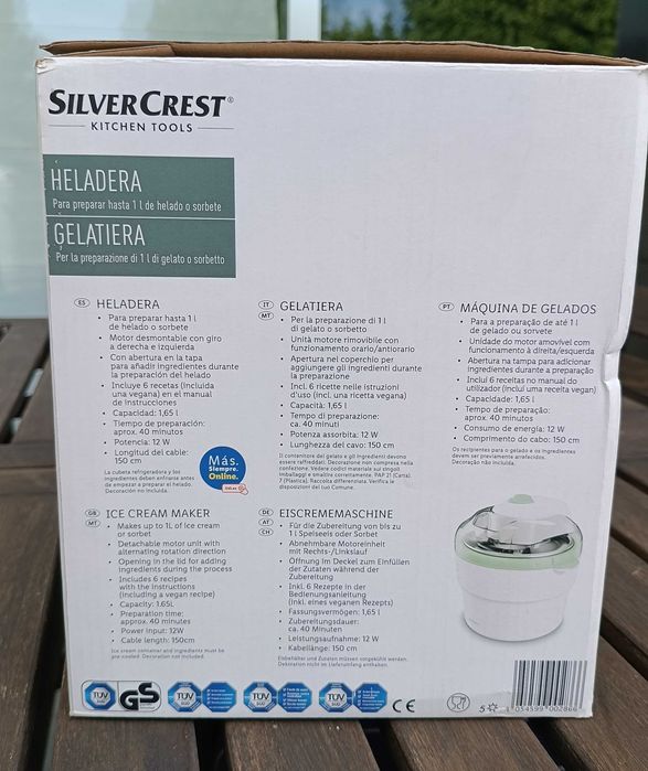 Máquina de fazer gelado marca SilverCrest (Lidl)