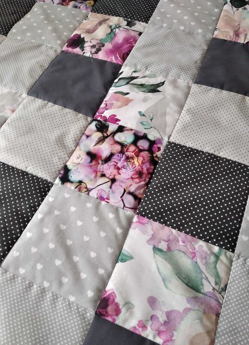 Narzuta patchwork 150/205 "Malowane kwiaty"