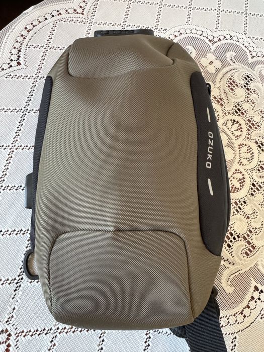 Plecak na ramię Ozuko kolor khaki zabezpieczenia podczas podróży