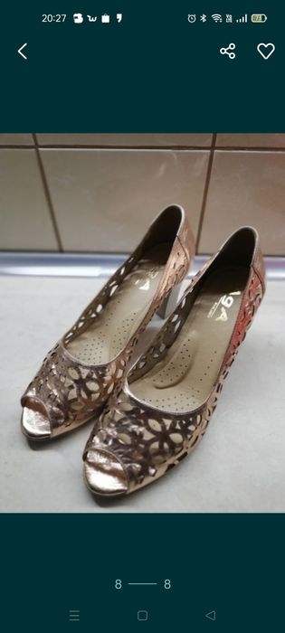 Eleganckie ażurowe buty miedziane Aga 40