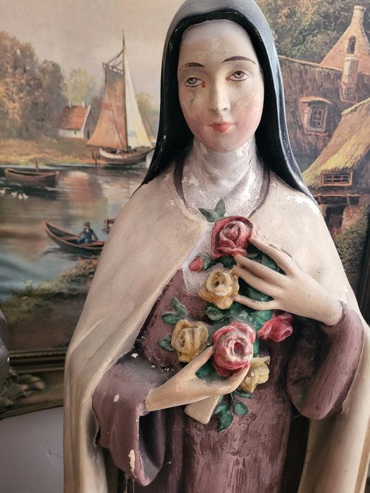 Stara figura 84 cm Święta Teresa od Dzieciątka Jezus