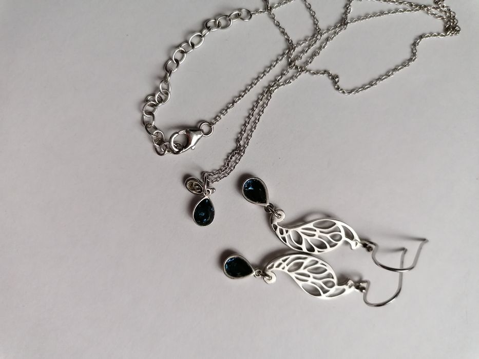 YES Pavoni Komplet naszyjnik kolczyki srebro kryształy