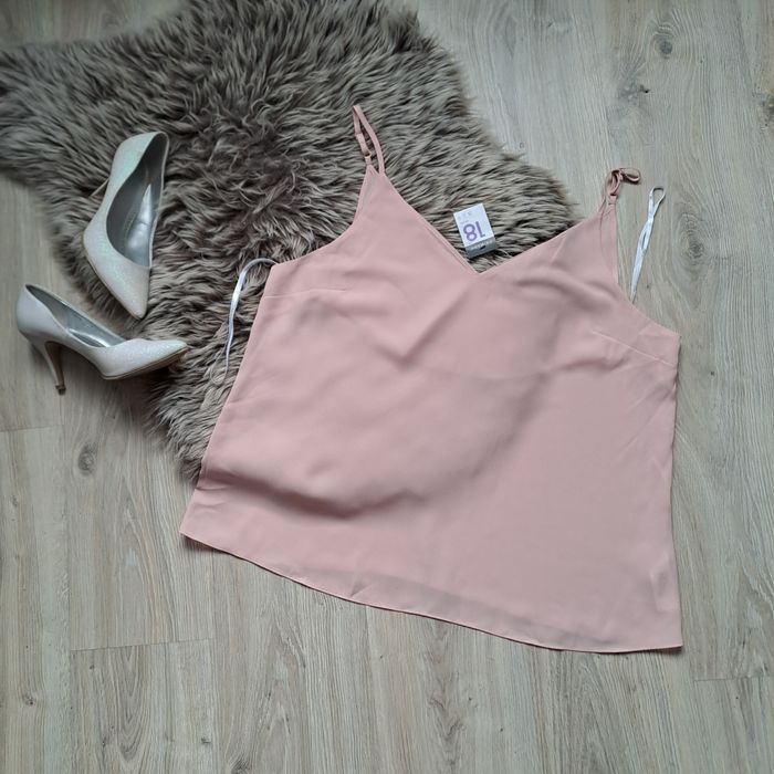 Pudrowo różowa koszulka bluzka top na ramiączkach Primark 46/3XL