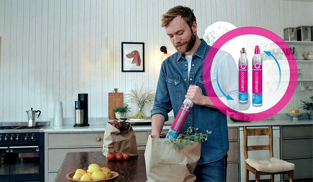 SodaStream nowa butla CO2 różowa quick connect