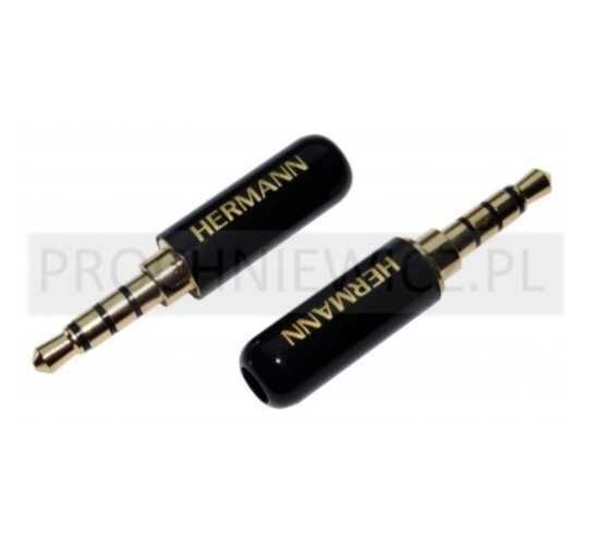 Wtyk Jack 3.5 4-polowy SLIM czarny HQ 2szt