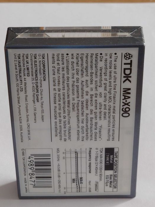 TDK MA-X 90 model na rok 1986 rynek Europejski