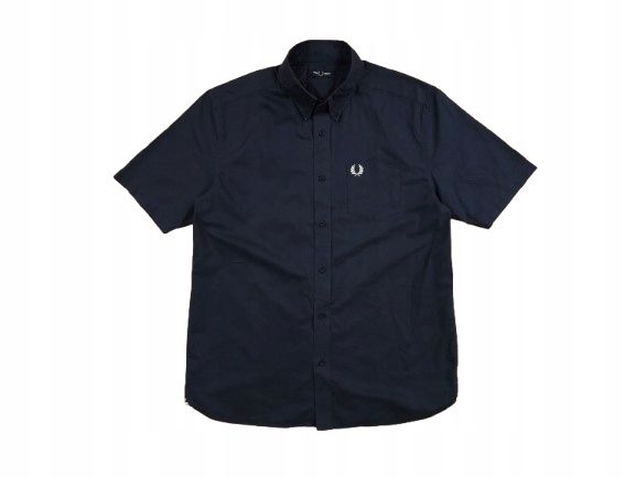 FRED PERRY Koszula z Krótkim Rękawem Kieszonką Męska Logo r. L