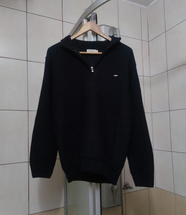 sweter męski L czarny Oaks Valley menswear stójka wysoki kołnierz rozp