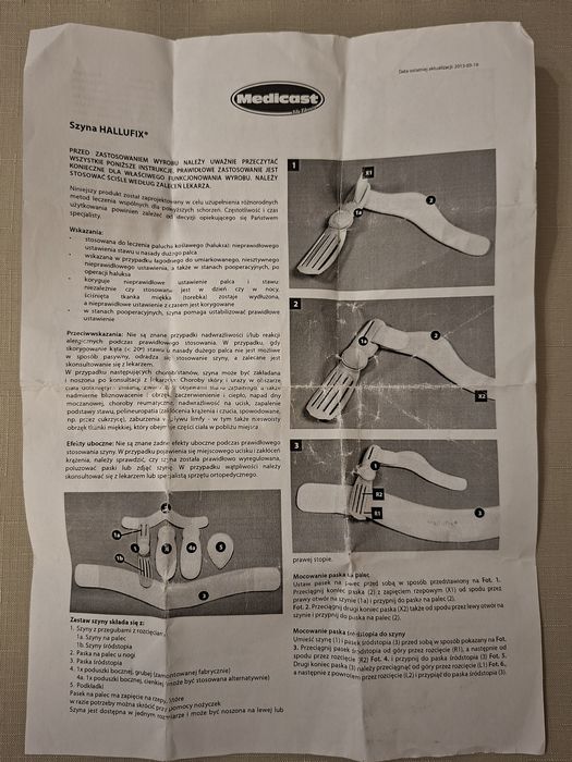 Szyna Hallufix na haluksy