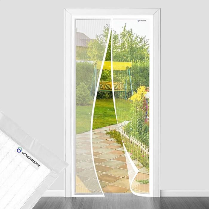 Design4door Moskitiera na drzwi balkonowe na magnes biała, 80 x 240 cm
