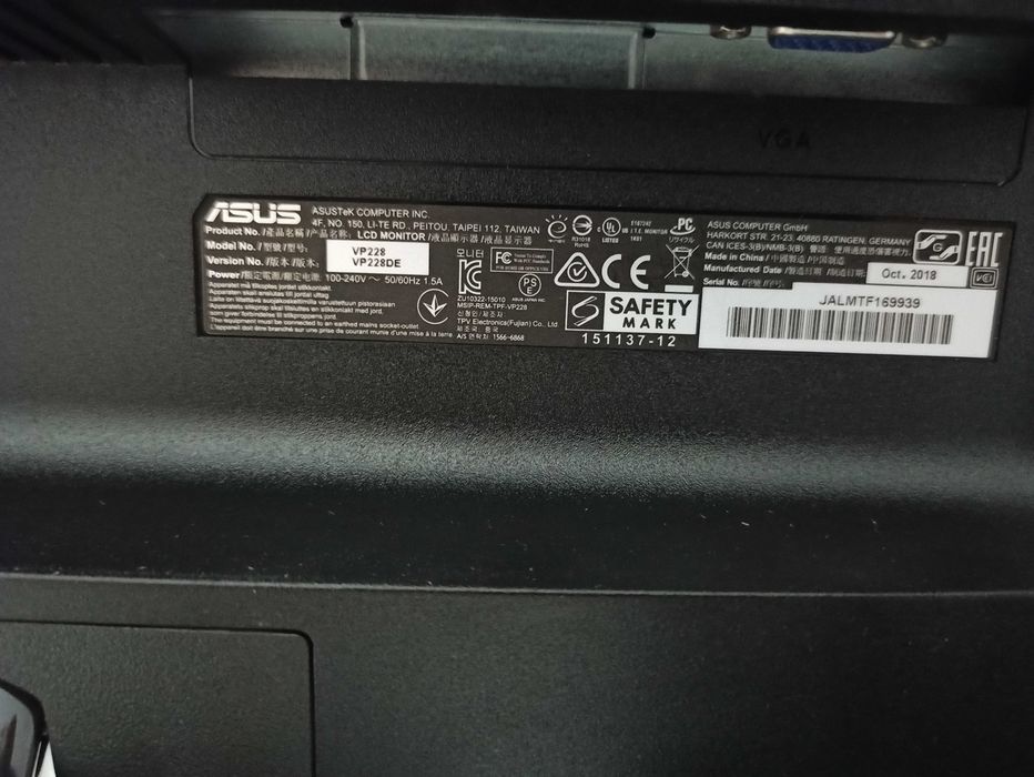 Monitor Asus VP228DE 21,5 cala