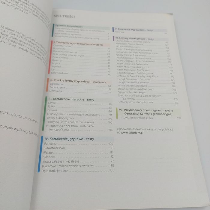Repetytorium 8 klasisty język polski