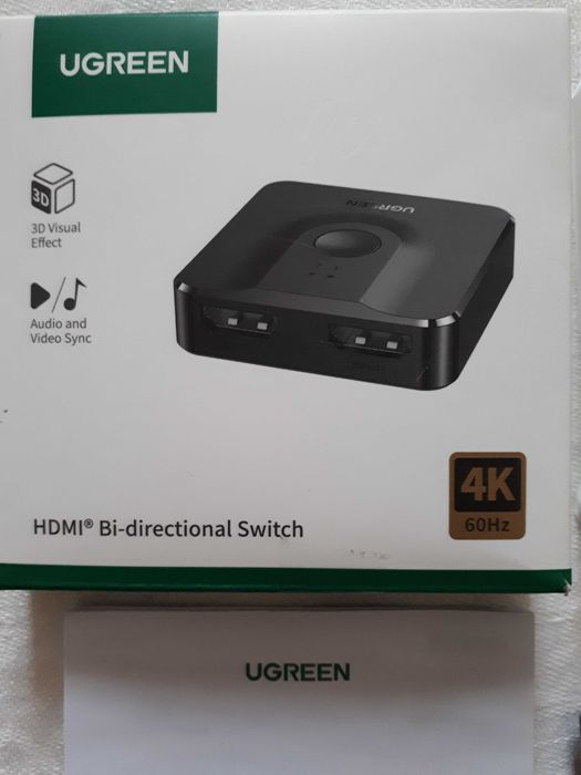 Двонаправлений спліттер HDMI-перемикач Ugreen CM217 + кабель HDMI міні