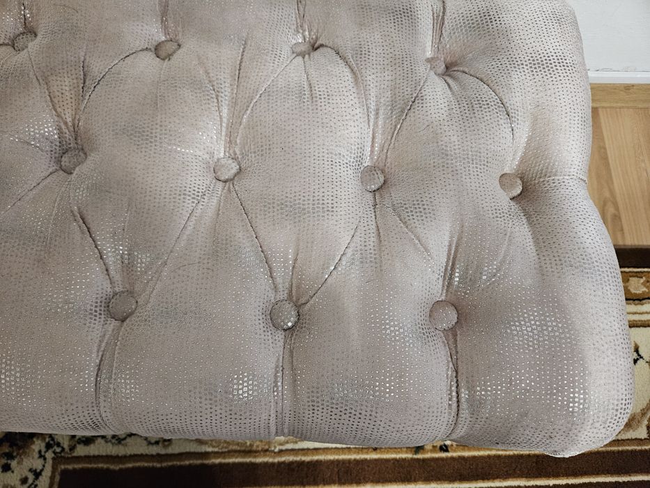 Ławka pikowana pudrowy róż