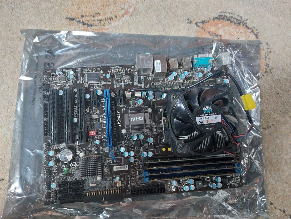Procesor AMD Phenom II X6 1100T + cooler + płyta MSI 870-C45 AM3 + pamięć 16 GB RAM DDR 3 + grafika Asus GTX 750 TI 2 GB