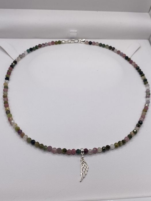 Piekny naszyjnik z kamieni srebro pr925 okazja