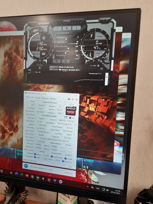 видеокарта Sapphire RX 580 Nitro + Special Edition 8gb как новая