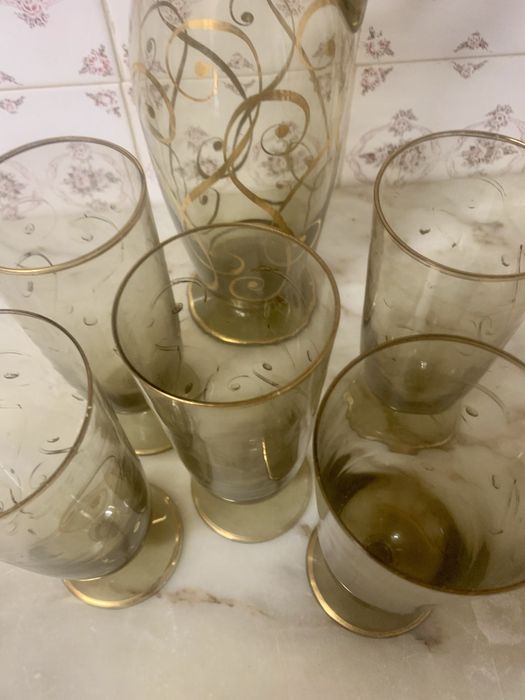 Decantador + 6 copos de vinho