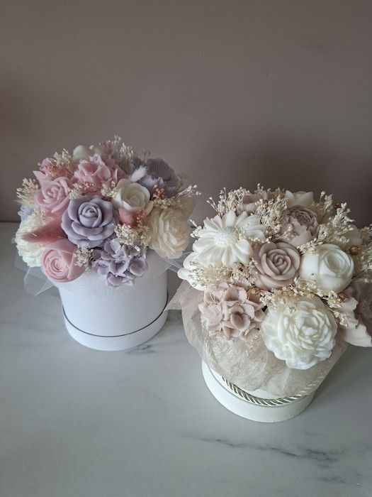 Flowerboxy bukiety z wosku prezent urodzony