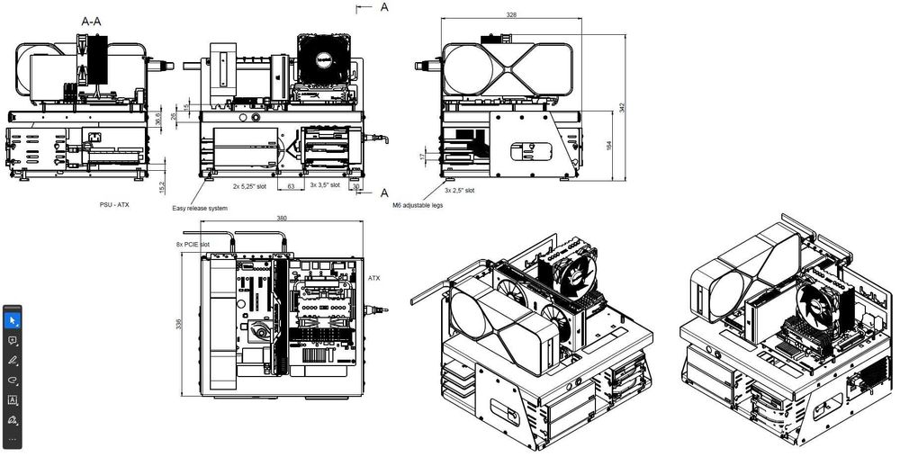 Obudowa P-CASE 10 ATX RAW najlepszy test bench na rynku !Profesjonalny