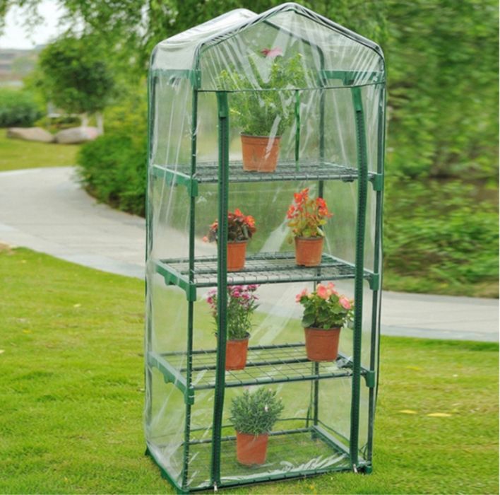 Mini Szklarnia Ogrodowa Balkonowa 160x70x50 cm Regał na Kwiaty Tunel