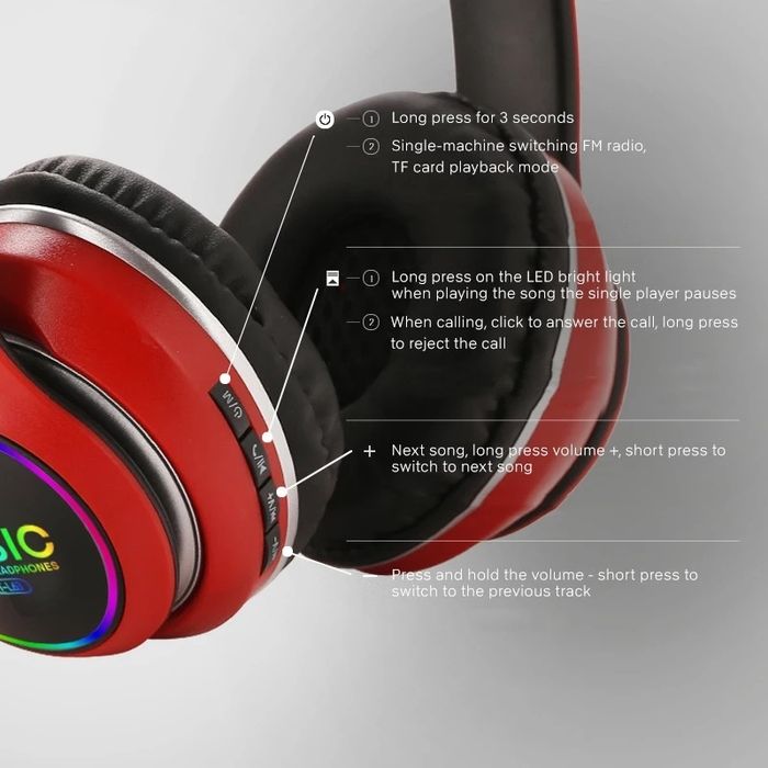 5D Stereo Headphones with Noise Reduction, Bluetooth 5.0 Wireless ST-L6364575288984707122