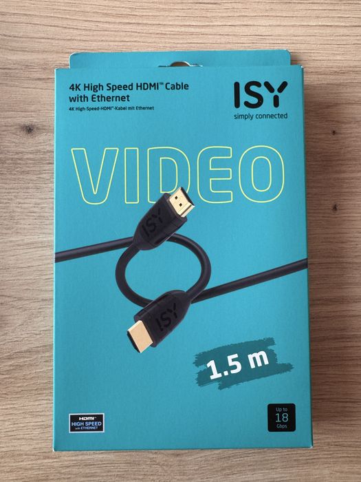 Kabel HDMI marki ISLY 1,5 m, czarny - NOWY