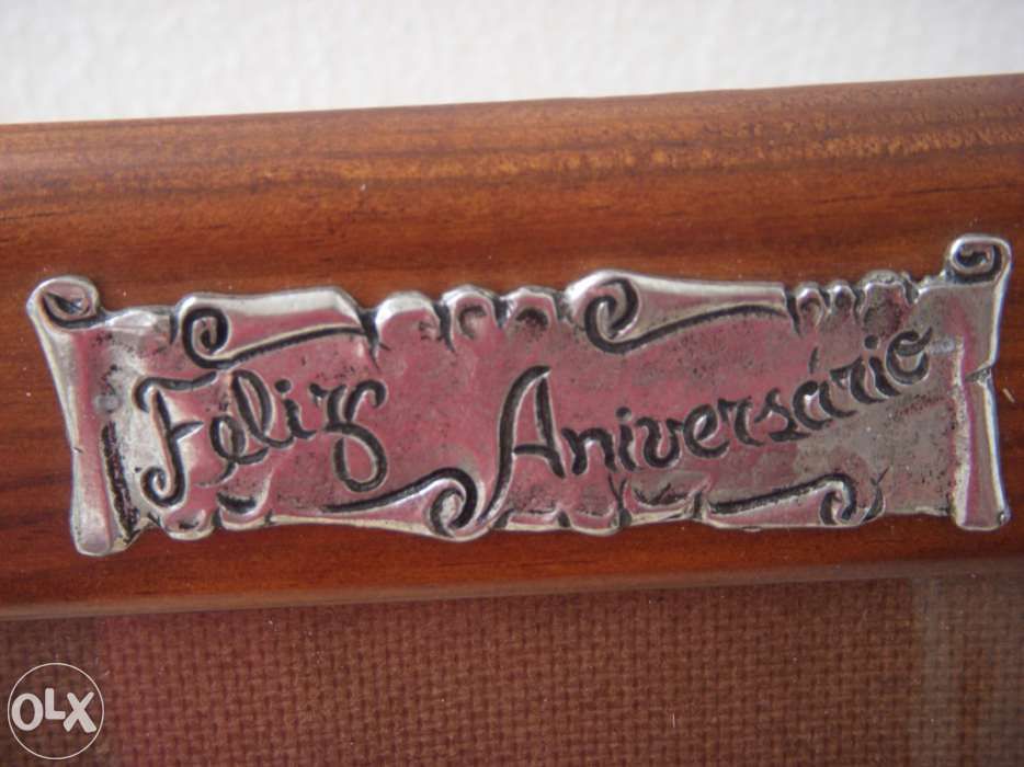 Moldura Madeira/Estanho Nova