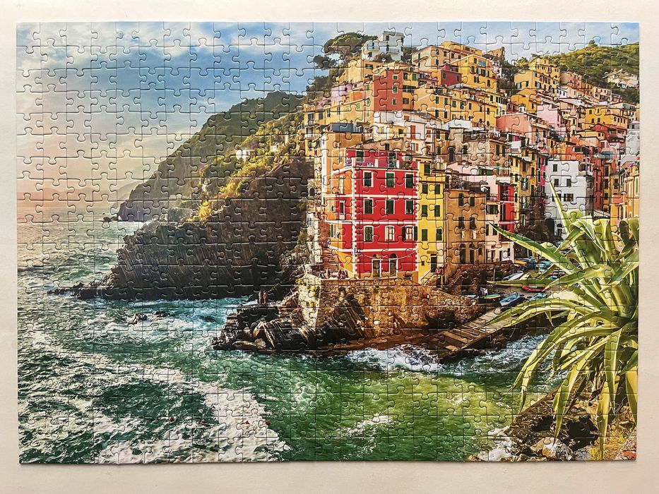 Puzzle Mandarynkowy kolaż + Riomaggiore, Trefl, 1000 + 500