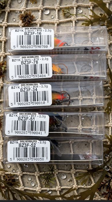 SIEK Woblery BZYK 3,5cm 2,3g - 5 szt- Zestaw- Recznie Robione- VMC